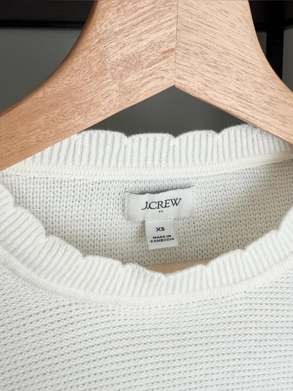 J. Crew Scalloped Crewneck Sweater - Image 3