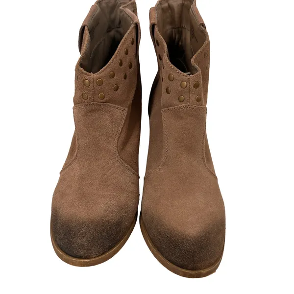 Steve Madden Jessii Suede Brown Leather Heeled Boots Booties Size 8.5 - Image 7