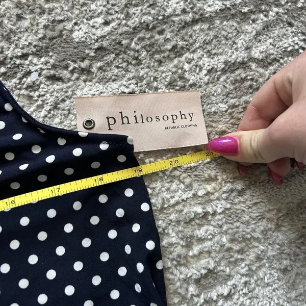 NWT Philosophy Womens‎ Medium M Blue White Polka Dots Tank Top Cami Y2K Retro - Image 7