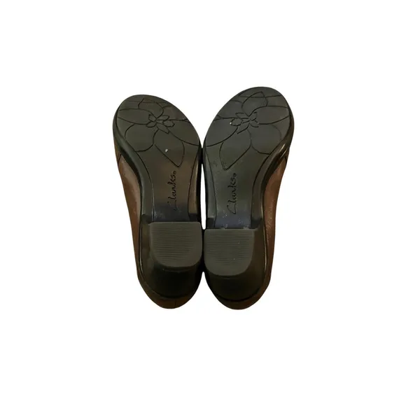 Clarks Partridge Slip On Low Heel Loafers Leather Brown 6M - Image 6
