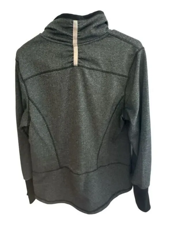 Athletic Works 1/4 Zip Pullover Size L (12-14) Gray Herringbone - Image 3