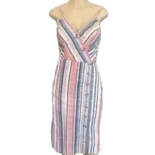 Express size M linen blend pastel colored midi sundress - Image 3
