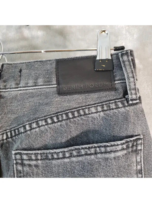 Denim Forum 90s Gray Denim Maxi Skirt Pockets Slit Zip Closure Women Size 26 - Image 5