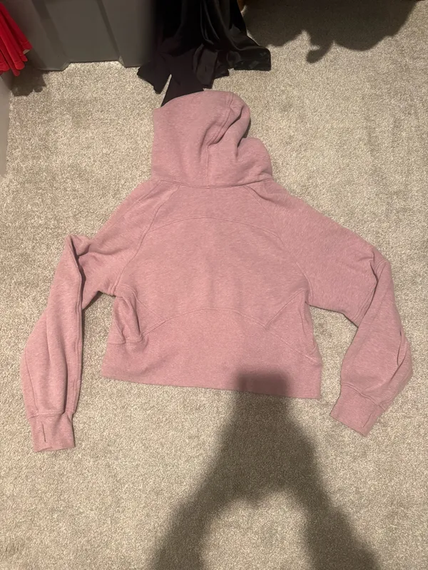 Lululemon scuba Half-Zip Hoodie Pullover heather pink M/L - Image 2