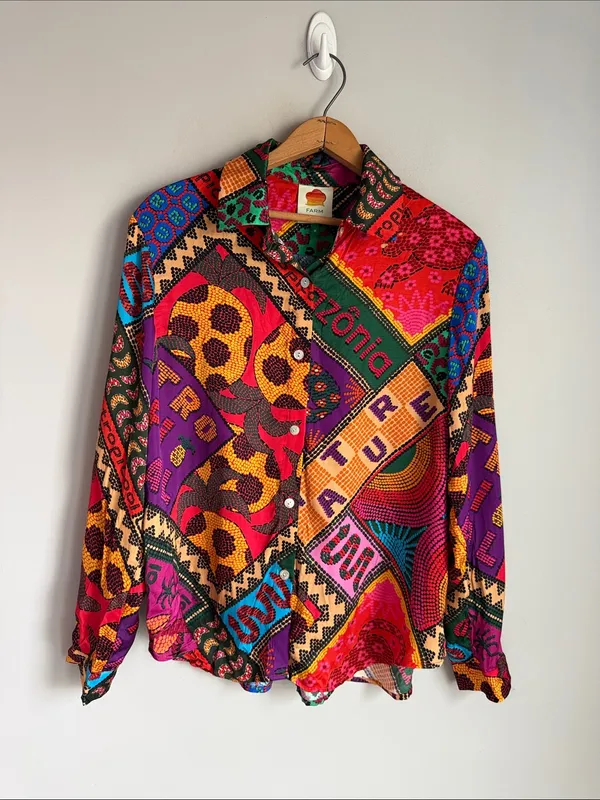 Farm Rio "Dotted Patch Scarf Shirt - Image 2