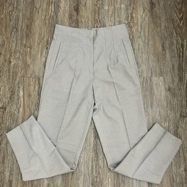 Zara Light Gray High-Waist Trousers - Image 2