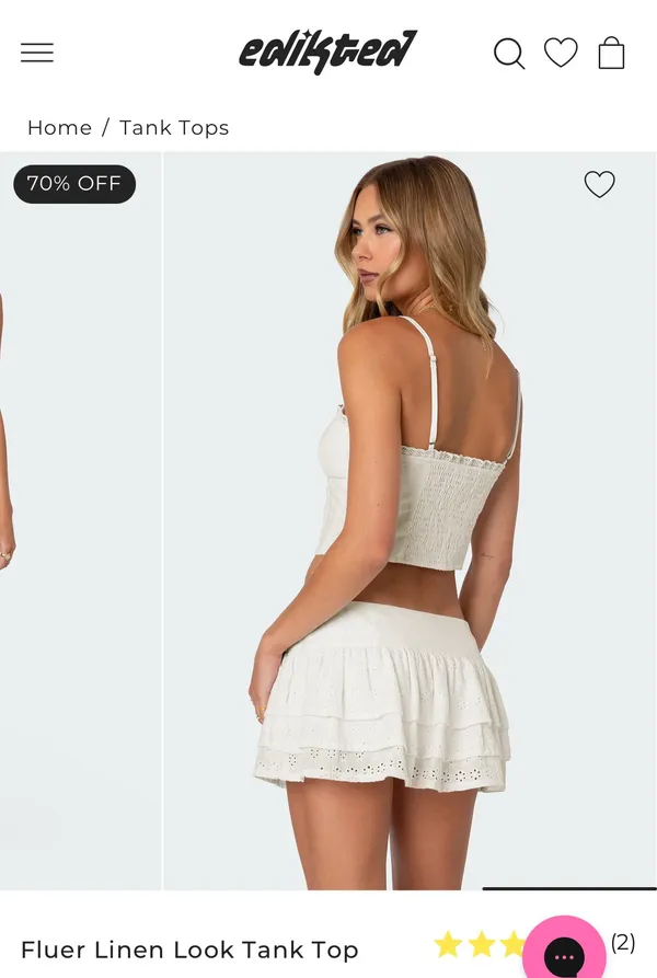 Edikted Fluer Linen Look Tank Top - Image 2