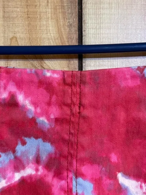 Free People Modern Femme Tie Dye Denim Mini Skirt High Rise Pink Size 2 - Image 8