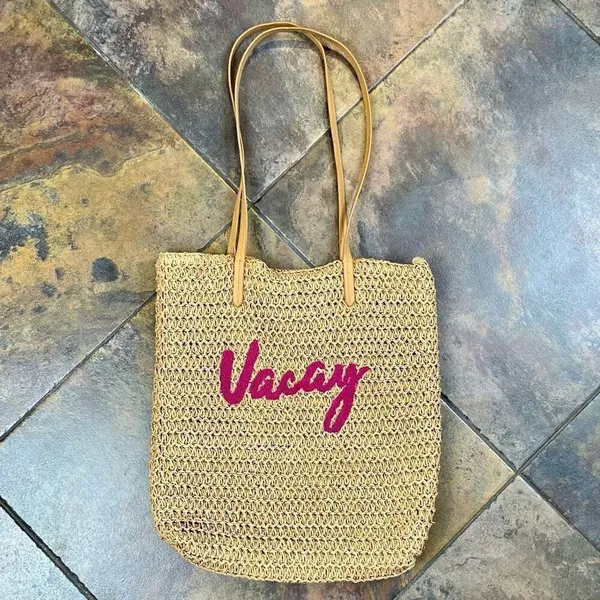 Vacay Beach Tote Bag Brown - Image 4