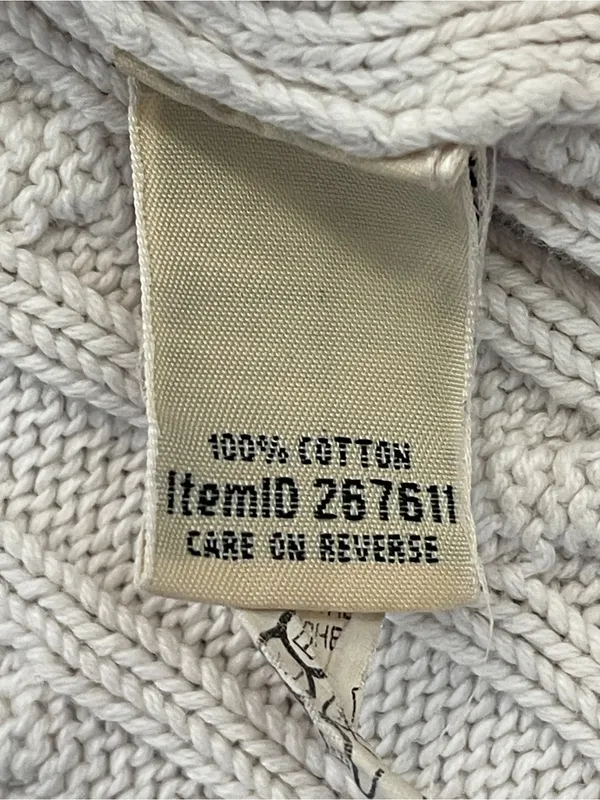 L.L.Bean Classic Cable Knit Turtleneck Sweater Ivory preppy nautical coastal XL - Image 4