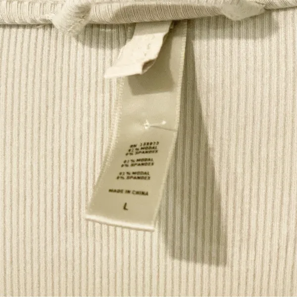 Skims Size Large Cream Open Front Ribbed Robe‎ House Coat Kim Kardashian - Image 3
