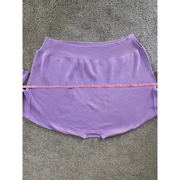 Free People Purple Ribbed Knit Oversized Balloon Sleeve Sweater M - Image 4