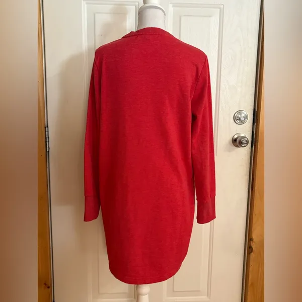 Tommy Hilfiger Sweatshirt Dress Large Center Logo Red Women's Medium - Image 4