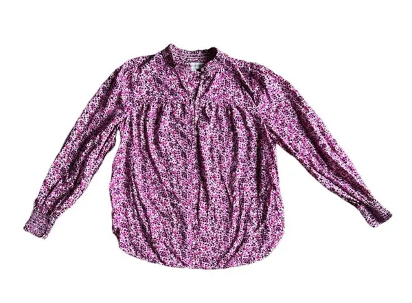 Loft Womens Size Medium Smocked Button Blouse - Image 5