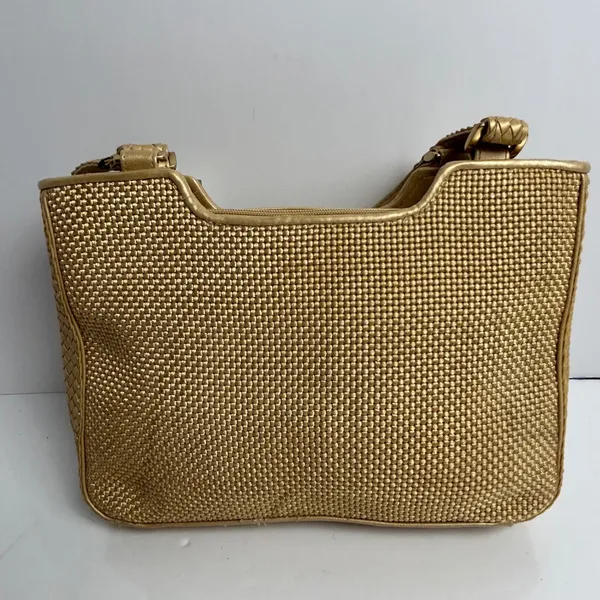 Bueno Gold Woven Shoulder Bag Braided Straps Metallic Y2k Hobo - Image 10