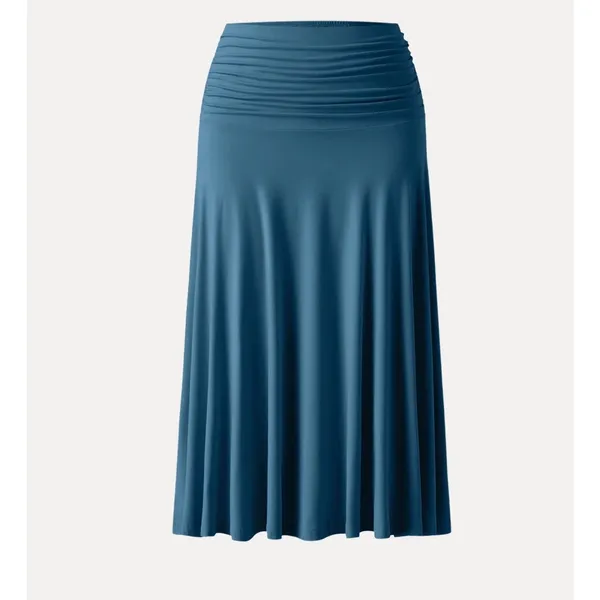 Brand New OGL Women's Size Small Flowy Side Ruched A Line Midi Skirt Teal - Image 5