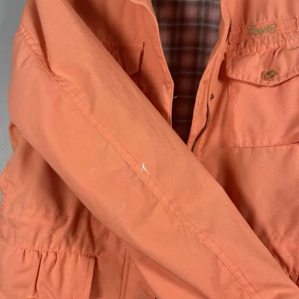 Coogi Jacket Womens Size M Orange‎ Studded Hood Casual Full Zip Australia Cotton - Image 5