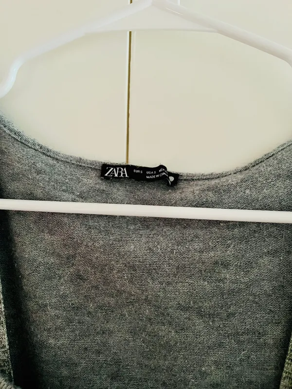 zara grey tank cardigan set size small - Image 2