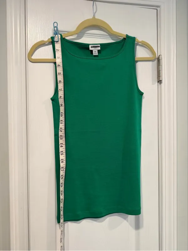 NWOT J. Crew Size XS Mid Weight Boat Neck Kelly Green Knit Cotton Tank Top - Image 5