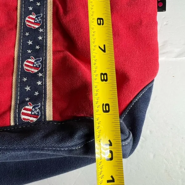 Joe Boxer red blue apples stars teacher shoulder bag patriotic tote school VTG - Image 11
