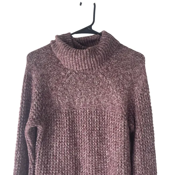 Abercrombie &‎ Fitch Size Medium Purple Knit Cowl Neck Sweater Preppy Academia - Image 2