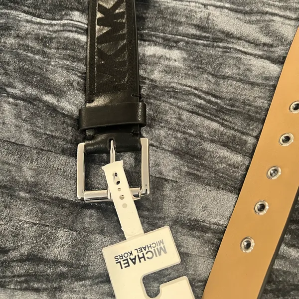 Michael Kors Black Leather Belt Size S - Image 5