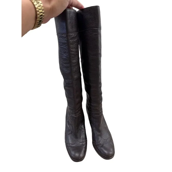 Michael Kors Womens Brown Knee High Leather Riding Boots 10M SKU 7079 - Image 5