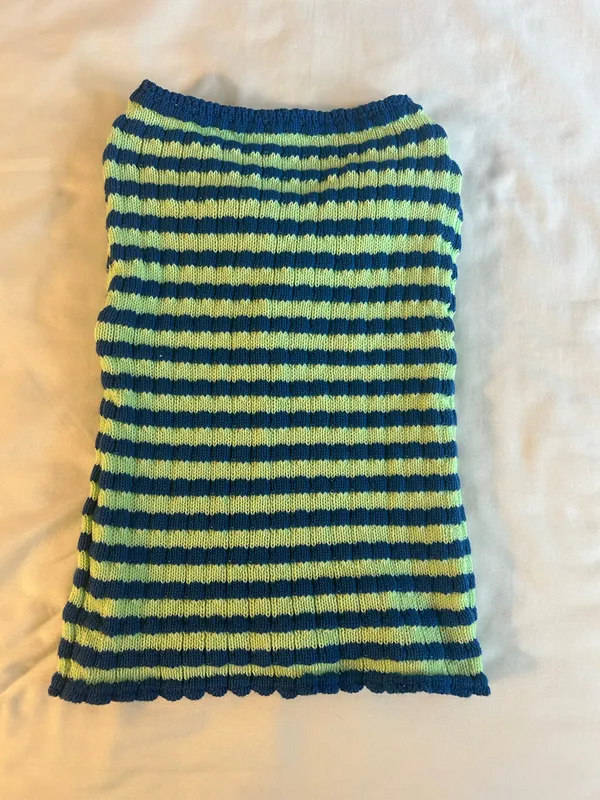 Blue and Green Twisted Knit Tube Top - Image 3
