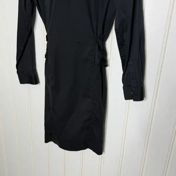 UNTUCKIT Angelina Black Button Front Belted Shirt Dress Long Sleeve Women 897 - Image 5