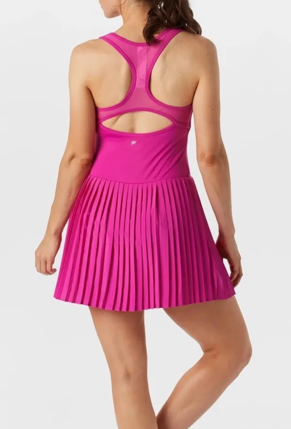 Fabletics Hot Shot Pleated Dress Women Size M Hot Pink Tennis Athletic Skort - Image 2