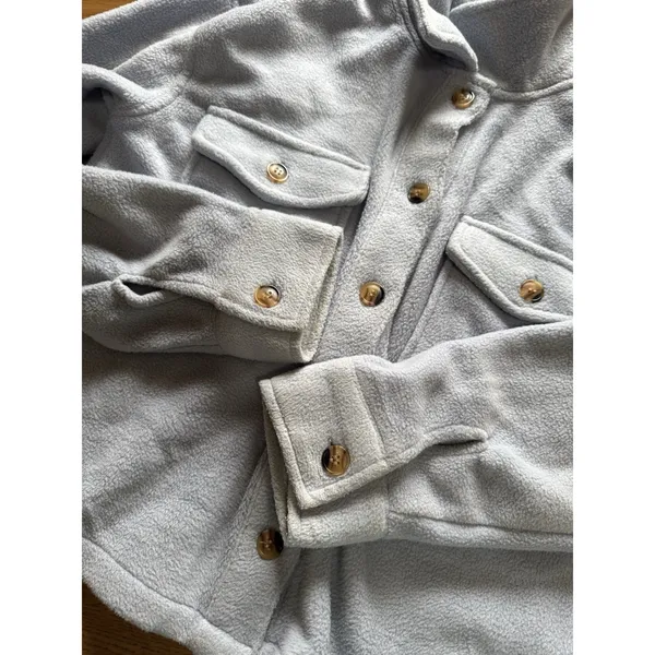 Thread & Supply Women Size Small Button Down Crop Fleece Jacket Casual Preppy‎ - Image 8