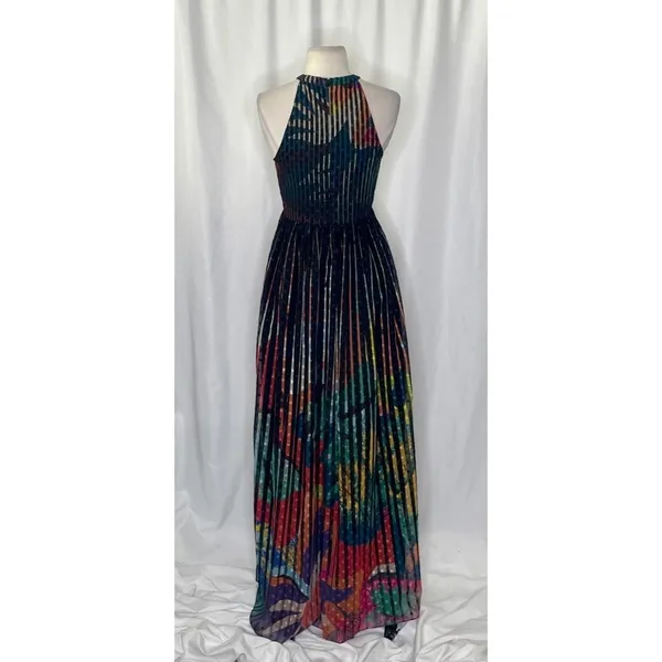 Anthropologie‎ GEISHA DESIGNS Kalinka Maxi Dress Halter Embellished Clip Dot 0 - Image 9