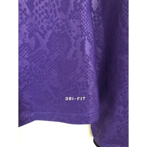 Nike Pro Dri-Fit Long Sleeve Embossed Mock‎ Neck Pullover Purple Women’s Medium - Image 4