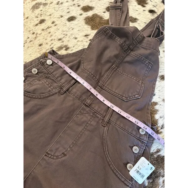 Free People We The Free NEW Ziggy Shortalls In mocha Brown Size XS - Image 5