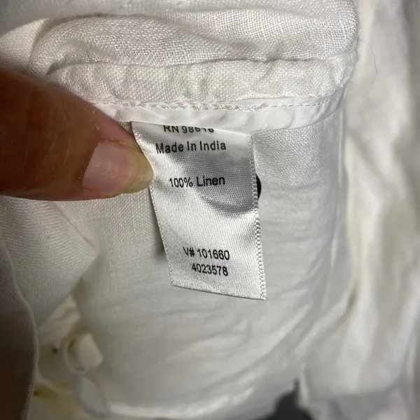 Coldwater‎ Creek Cream 100% Linen Button Front Utility Jacket Women Size 4-6 - Image 4