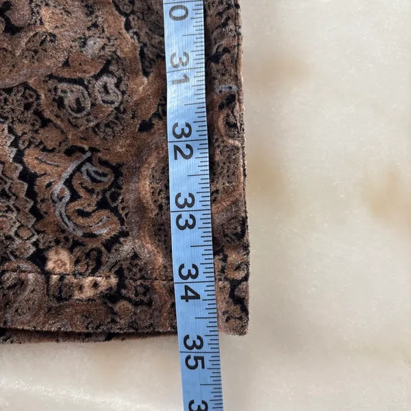 Vintage 90s Maren Sport Velvet Paisley Maxi Skirt Whimsigoth Fairycore 28" Waist - Image 5