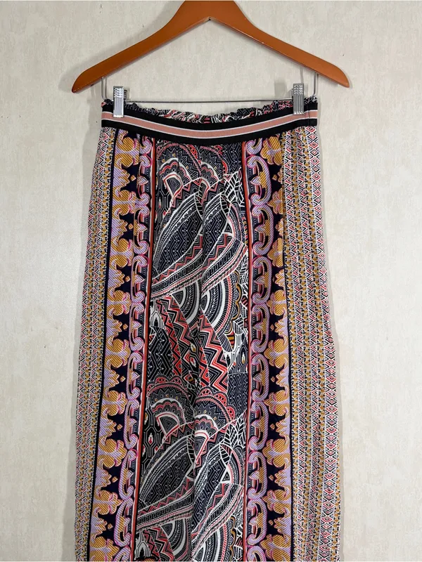 Maeve By Anthropologie Rooibos Cropped Wide Leg Pants Boho in Geometric Floral S - Image 3