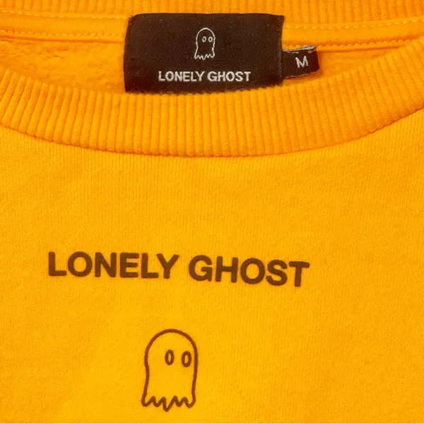 Lonely Ghost Size Medium‎ Text Me When You Get Home Orange Sweatshirt - Image 3
