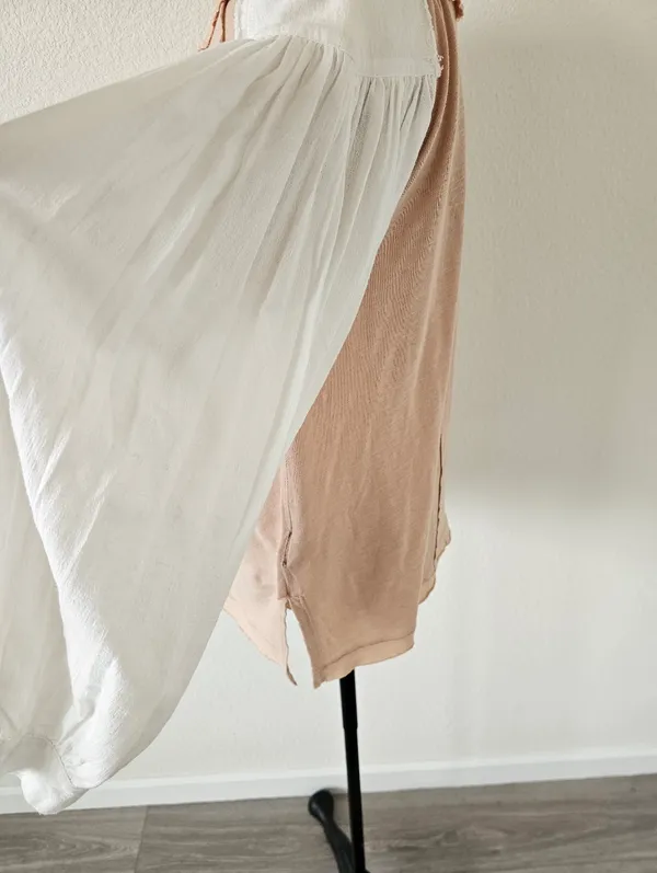 Free People NWT "I'm The One" Mixed Media Top XS Blush Pink Lace Collar​ - Image 5