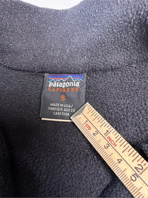 Patagonia Capilene Fleece Pullover Black USA Made Women’s Small Vintage 1990’s - Image 5