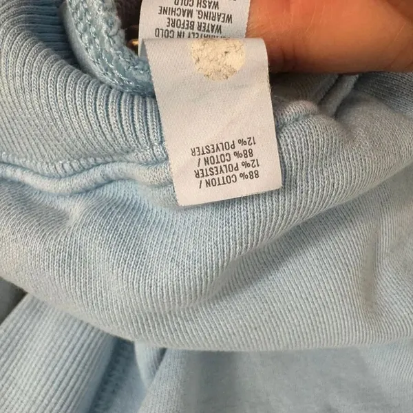 Aerie Light Blue Distressed Pullover Hoodie Oversized Sweatshirt XS - Image 6