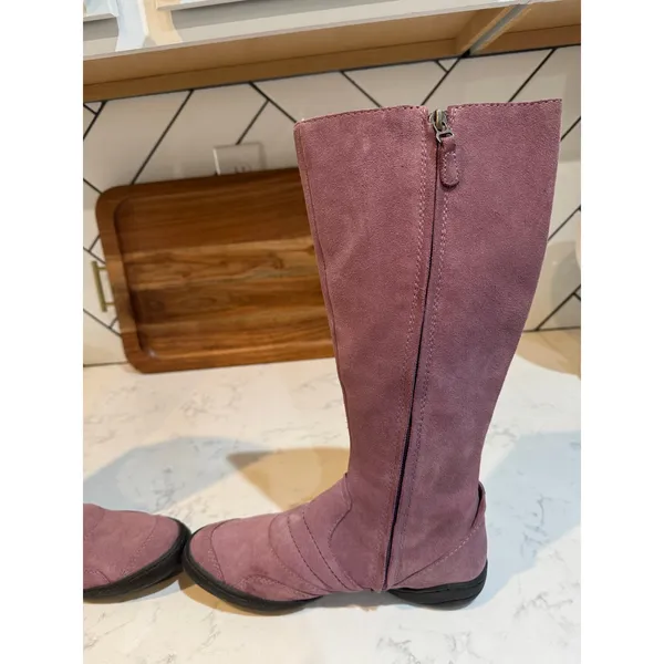 vintage Palladium knee-high boots made soft suede dusty purple Y2K casual boho - Image 6