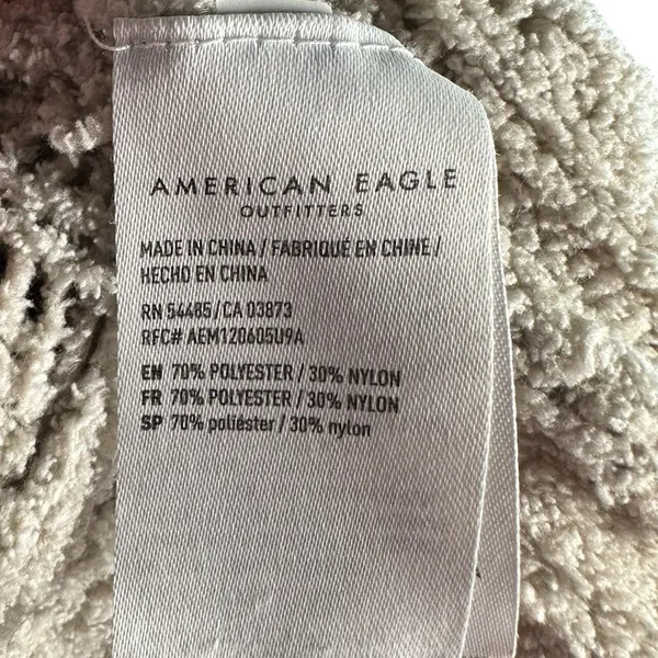 American‎ Eagle Womens XS Oatmeal Cable Knit Sweater Open Knit Cropped Pullover - Image 7