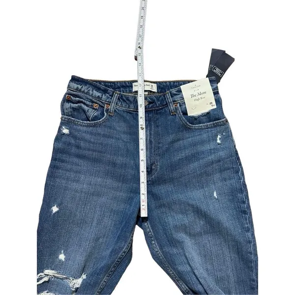 NEW Abercrombie & Fitch The Mom High Rise Distressed‎ Ankle Jeans Sz 28 - Image 10
