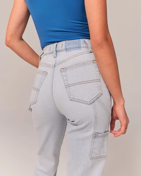 Abercrombie & Fitch The 90s Ultra High Rise Carpenter Jean White - Image 4