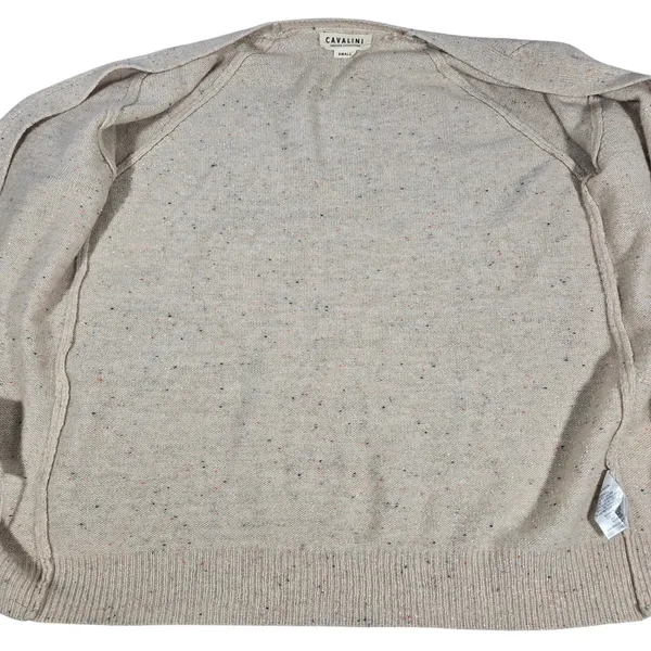 Cavalini Sweater‎ Collection Knit Cardigan Speckled Wool Blend Button Front S - Image 7