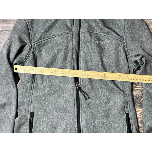 Columbia Womens Medium Softshell‎ Jacket Gray Full Zip Pockets Outdoors Active - Image 5