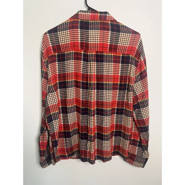 Aerie Wm Med Plaid Button Up Long Sleeve Red Blue Yellow White Fall Autumn Camp - Image 2