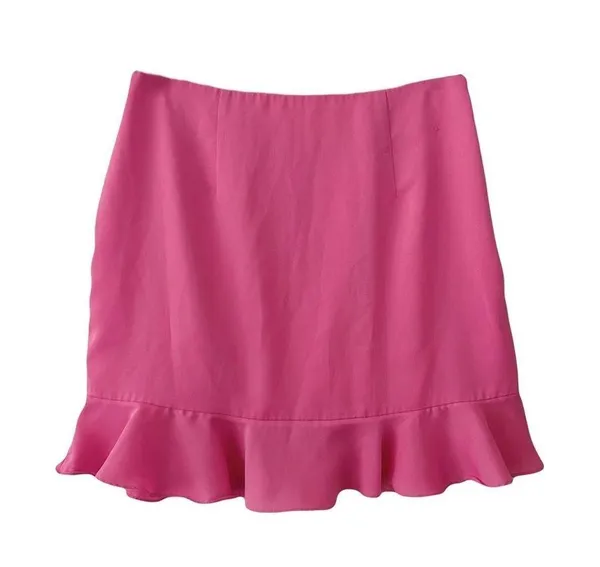 Lovers + Friends Bubblegum Pink Ruffle Braxton Mini Skirt Sz M - Image 3
