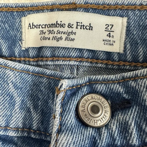 Abercrombie & Fitch 90's Straight Ultra High Rise Jeans Womens 27/4R Medium Wash - Image 5